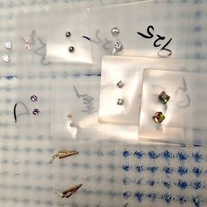 11 Pair of 925 Silver or Plated Earrings - Some Natural Gemstones - MUST SEE lot